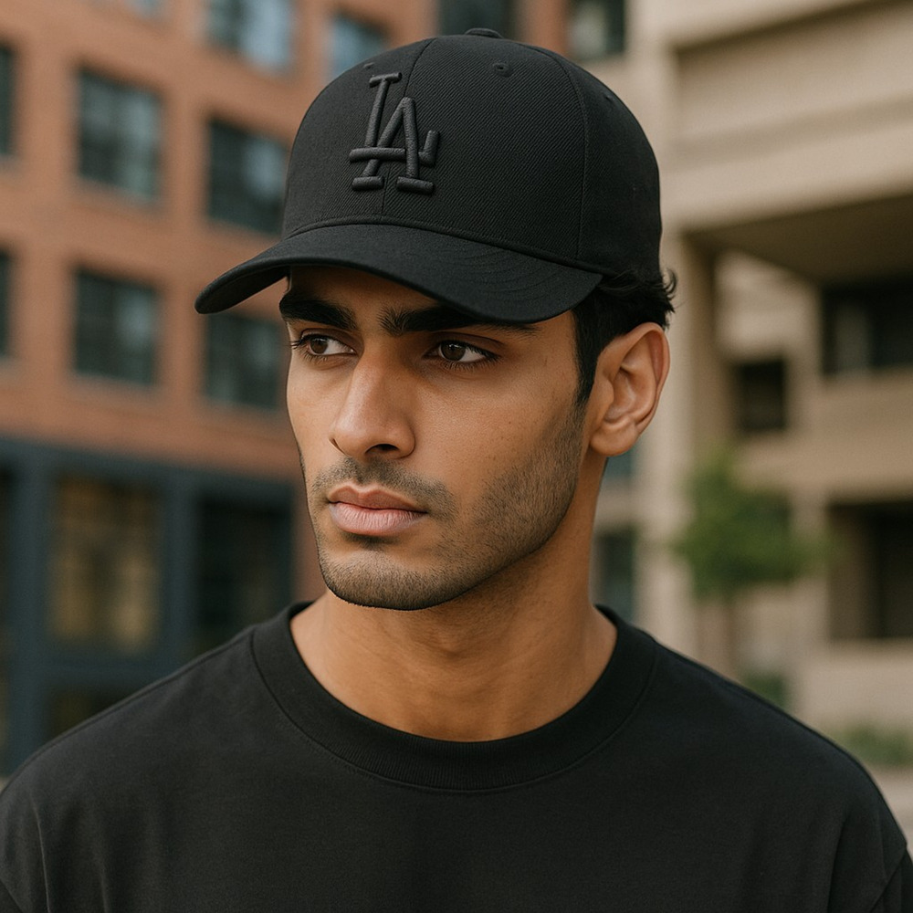 LA Dodgers Trucker Hat Cap Snapback Black Mesh Back Los Angeles New Era 59Fifty